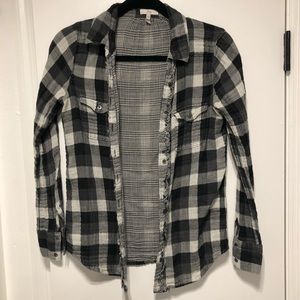 JOIE blk/wht wmns plaid button down shirt size XS